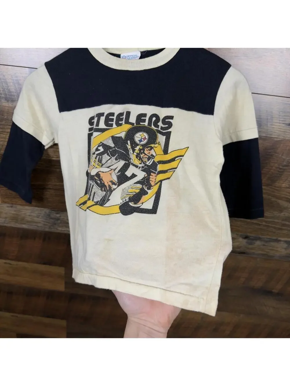Vintage 80s Pittsburgh Steelers NFL Single Stitch Graphic T-Shirt Youth 10-12